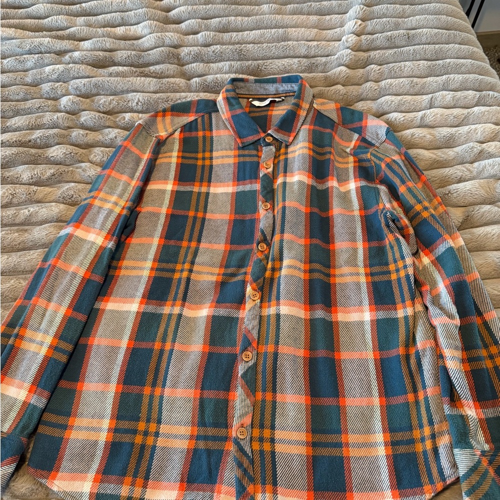 Stylish Plaid Casual Shirt - Blue, Green, Orange, Cream,